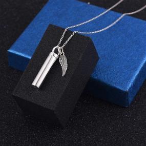 img 3 attached to Sleek 925 Sterling Silver Minimalist Urn Pendant Ash Necklace: Elegant Memorial Cremation Jewelry for Ashes