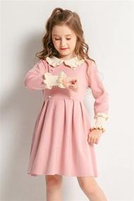 img 3 attached to SMILING PINKER Dresses Sweater Pleated Girls' Clothing