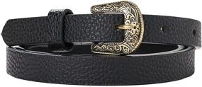 img 2 attached to 3-Piece Faux Leather Skinny Belt Set for Women