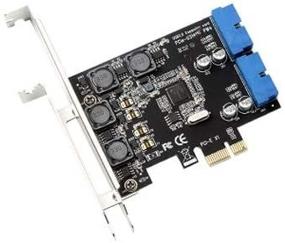 img 1 attached to 🔌 PCI-E x1 для двухпортового адаптера для заголовка USB 3.0 с двойными разъемами USB 3.0 19-пиновый кард-ридер с двойными разъемами USB 3.0 20-пиновый