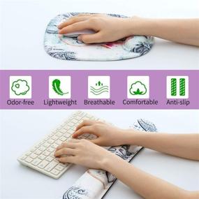img 1 attached to 🖱️ WINTOJO Ergonomic Mouse Pad with Keyboard Wrist Rest Support Set - Gel Memory Foam Gaming Mouse Mat for Computer, Laptop, Office - Dreamcatcher Design (RKM-02)