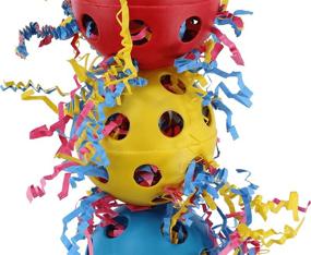 img 2 attached to 🦜 Colorful Shredding Bonka Bird Toys for African Grey Parrots, Amazon, Quakers, Budgies, Finches - 1088 Stuff Balls