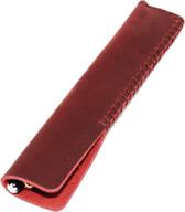 handmade genuine leather single pen case fountain pen sleeve holder pouch cover vintage (red) логотип