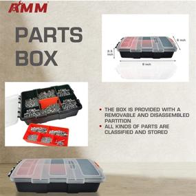 img 1 attached to 16.5-дюймовая АММ-сундучок с 9-дюймовой коробкой для хранения мелких деталей: идеальный инструментальный подарок для мужчин, идеально подходит для организации гаража и багажника автомобиля.