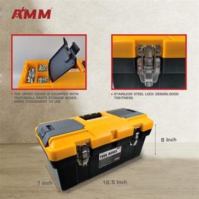 img 2 attached to 16.5-Inch AMM Toolbox with 9-Inch Storage Box for Hardware Parts: Ideal Tool Gift for Men, Perfect for Garage and Car Trunk Organization