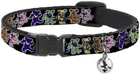 img 4 attached to 🐻 Breakaway Dancing Bears Black Multi Color Cat Collar - 8 to 12 Inches, 0.5 Inch Wide