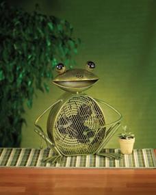 img 2 attached to 🐸 7-Inch Deco Breeze Frog Table Fan - Two-Speed Electric Decorative Figurine Desk Fan for Tabletop