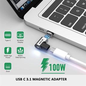 img 2 attached to 💻 24-Pin USB C Magnetic Adapter with Thunderbolt 3, PD 100W Quick Charging, 40Gb/s Data Transfer, 4K@60Hz Video Output – Compatible with MacBook Pro/Air and Other USB-C Devices