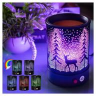 🌲 hituiter fragrance wax melts warmer: illuminate with 7 colors lighting, pine forest deer design - perfect home décor, office, and gift item logo