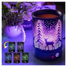 img 4 attached to 🌲 Hituiter Fragrance Wax Melts Warmer: Illuminate with 7 Colors Lighting, Pine Forest Deer Design - Perfect Home Décor, Office, and Gift Item