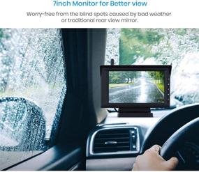 img 2 attached to 🚗 Улучшенный AUTO-VOX W10 Цифровой беспроводной комплект камеры заднего вида | 7-дюймовый сплит-экран монитор + ИК-ночное видение | Камера заднего вида для автомобиля, грузовика, дома на колесах, прицепа, фургона