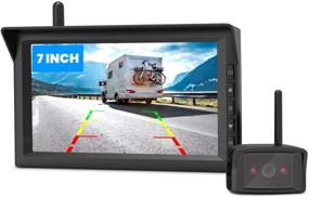 img 4 attached to 🚗 Enhanced AUTO-VOX W10 Digital Wireless Backup Camera Kit | 7-Inch Split Screen Monitor + Infrared Night Vision | Rear View Camera for Car, Truck, RV, Trailer, Van