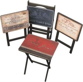 img 3 attached to Multi-Colored Tuscan Wine TV Tray Set by Home Decorators Collection