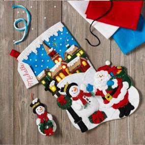 img 1 attached to Bucilla Christmas Stocking Appliqué 86818: Festive 🧦 Holiday Craft for Creating Your Own Personalized Stockings