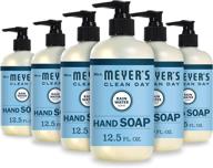 🌿 mrs. meyer's clean day liquid hand soap: cruelty-free, biodegradable formula with essential oils - 6 pack, rain water scent, 12.5 oz logo