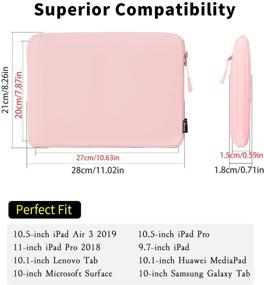 img 3 attached to 📱 Pink Tablet Sleeve Case - Compatible with 2019 New 10.2'' iPad 7, 10.5'' iPad Air 3, 10.5'' iPad Pro, 11'' iPad Pro, 9.7'' iPad, 10'' Surface Go, 10'' Galaxy Tab, and More - SIMTOP 10.5 Inch