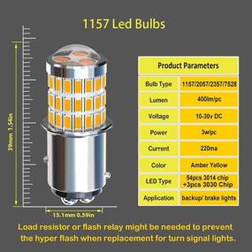 img 3 attached to Kitchasy 1157 7528 2357 2057 BAY15D Led Car Bulbs