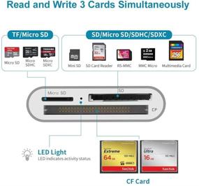 img 1 attached to 💻 Unitek USB 3.0 Memory Card Reader Writer - Адаптер CF/SD/TF Micro SD/SDHC/Memory Stick - Windows/Mac - Алюминий.