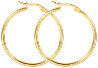 high polished stainless steel rounded hoop earrings for women girls - gipsy earrings (diameter range: 12mm-70mm) logo