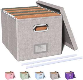 img 4 attached to 📦 Oterri File Storage Organizer Box: Portable & Durable Hanging File Box for Letter/Legal Folders in Office/Decor/Home - Gray, 1 Pack