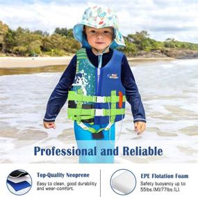 img 3 attached to HeySplash Life Jacket for Kids: Child Size Swim Vest with Survival Whistle, Easy On/Off, 35-77 lbs