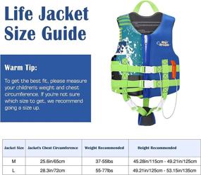 img 1 attached to HeySplash Life Jacket for Kids: Child Size Swim Vest with Survival Whistle, Easy On/Off, 35-77 lbs