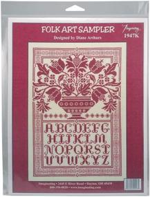 img 2 attached to 🧵 M&R Technologies Folk Art Sampler Cross Stitch Kit – 10x14.75 inch, 14 Count, Acrylic, Multicolour (0.63x22.86x30.48 cm)