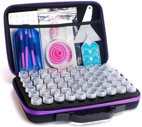 img 4 attached to 🎨 Mxtallup 60 Slots Diamond Painting Storage: Portable Diamond Art Bag Kit for Tools & Accessories - Purple (TYGJ011)