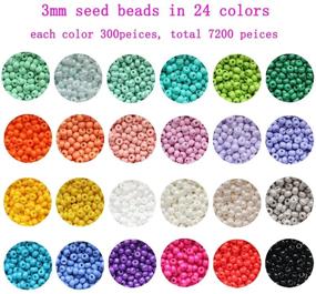 img 3 attached to VOOMOLOVE 8/0 3mm Glass Seed Beads - 7200pcs, 24 Colors - Loose Craft Beads Kit for Jewelry Making - Earring Making Seed Beads with 24-Grid Plastic Storage Box