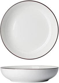 img 3 attached to 🍽️ Sweese 128 001 Porcelain Salad Pasta Dish: Practical and Stylish Addition to Your Tableware Collection