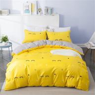 🛏️ ultra-soft yellow beddingwish eyelashes comforter set for kids - twin size 3pcs (1 pillowcase, 2 duvet covers) logo