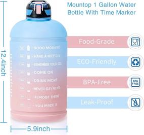 img 2 attached to 💧 Stay Hydrated with Mountop 1 Gallon Water Bottle: Time Marker, Leak-proof & BPA-free - Ideal for Fitness, Gym, Outdoor Activities