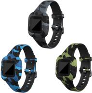 🦎 ruentech garmin vivofit jr 3 bands: camouflage silicone replacement wristbands for kid's vivofit jr. 3 fitness tracker (camo-3pcs) logo
