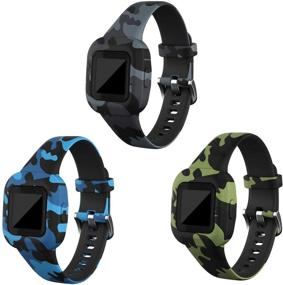 img 4 attached to 🦎 RuenTech Garmin Vivofit jr 3 Bands: Camouflage Silicone Replacement Wristbands for Kid's Vivofit jr. 3 Fitness Tracker (Camo-3pcs)