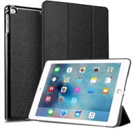 📱 ultra slim lightweight trifold stand case with auto sleep/wake smart cover for apple ipad 9.7 inch (black-3) - compatible with ipad 9.7 2018/2017, ipad air 2, ipad air - ipad 6th/5th gen logo