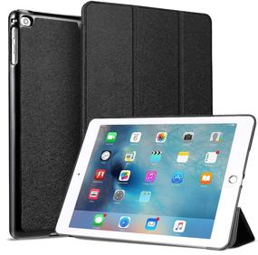 img 4 attached to 📱 Ultra Slim Lightweight Trifold Stand Case with Auto Sleep/Wake Smart Cover for Apple iPad 9.7 Inch (Black-3) - Compatible with iPad 9.7 2018/2017, iPad Air 2, iPad Air - iPad 6th/5th Gen