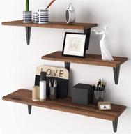 📚 bameos floating shelves: rustic wood wall storage set of 3 for living room, bedroom, kitchen, bathroom, office logo