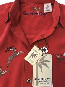 img 2 attached to 👕 Stylish Bamboo Cay Embroidered Peekaboo Christmas Men's Clothing and Shirts: Unveil Festive Fashion!