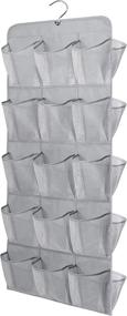 img 4 attached to MAXIMIZE Closet Space with MISSLO 30 Large Pockets Dual Sided Hanging Shoe Organizer in Grey