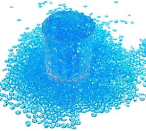 img 2 attached to 💎 Aqua Blue Craftjoje 6MM 10000pcs Acrylic Diamonds: Ideal Wedding Table Scattering Crystals, Bridal Shower & Party Decorations, Vase Fillers