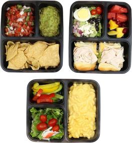 img 3 attached to 🍱 SimpleHouseware 6 Pack Food Grade Meal Prep Storage Container Boxes with 3 Compartments (36 ounces)