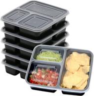 🍱 simplehouseware 6 pack food grade meal prep storage container boxes with 3 compartments (36 ounces) логотип