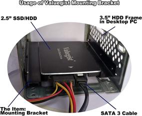 img 1 attached to 🔧 Валюегист 2.5" до 3.5" Внутренний набор крепления SSD/HDD с кабелем SATA 3.0 - металлический адаптер для крепления