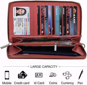 img 3 attached to 👛 Women's RFID Blocking Estalon Leather Wristlet Wallet - Handbags & Wallets