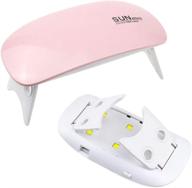 💅 xssun mini uv led travel pocket size nail dryer: portable gel polish lamp for quick drying - 6w color gel curing, base & top gel dryer with detection light (pink) logo
