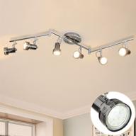 💡 depuley modern 6-light led track lighting fixtures with rotatable heads, directional kitchen ceiling spotlight, flush mount foldable track light kit for living room, dining room, and office with swing arms логотип