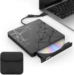 img 4 attached to 🖥️ Tesoky DVD Drive - Portable USB 3.0 Type C CD/DVD/VCD Drive for Laptop & Desktop PC - Windows & Mac Compatible - Black
