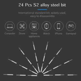 img 1 attached to 🔧 28-в-1 профессиональный набор инструментов для ремонта точного отвертки для iPhone, мобильных телефонов, iPad, MacBook, ноутбуков, часов, камер, PS4 - мини-беспроводная электрическая отвертка