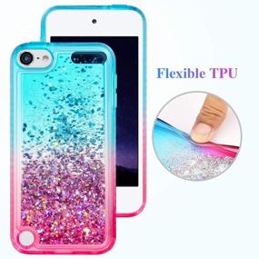 img 2 attached to Ruky Quicksand Glitter Liquid Case for iPod Touch 5th 6th 7th Generation - Teal Pink