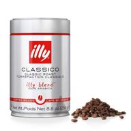 ☕ кофе illy classico зерновой - средняя обжарка, классический обжар с нотами шоколада и карамели - 100% арабика, без консервантов - 8.8 унций (пачка из 6 штук) логотип